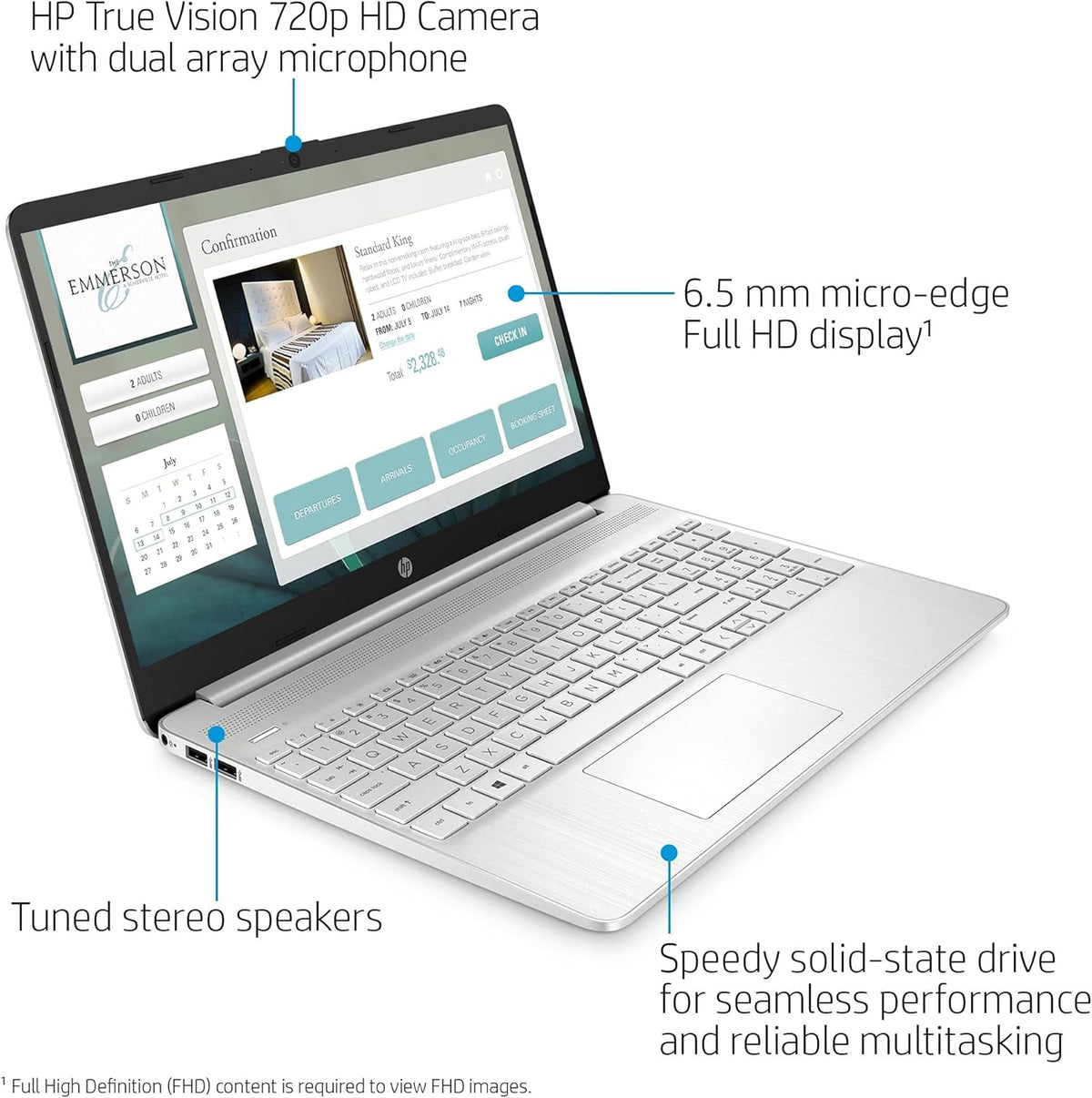 15.6" FHD Laptop, AMD Ryzen 5, 8GB RAM, 1TB SSD, Windows 10 Home, Silver R82306