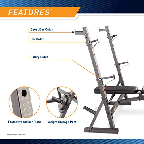 White/Black Olympic Workout Bench with Weight Rack Storage P86453