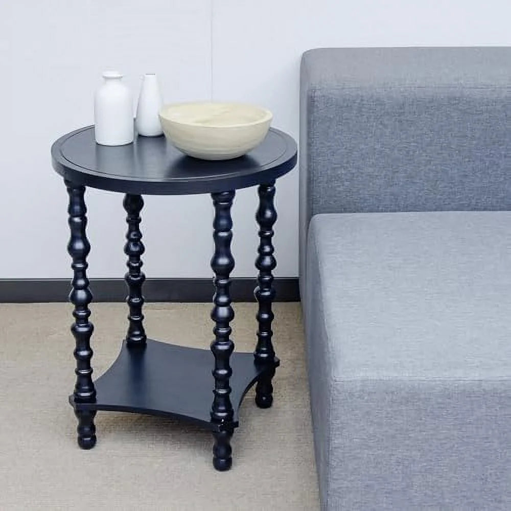 Grey Wood Round End Table Z344