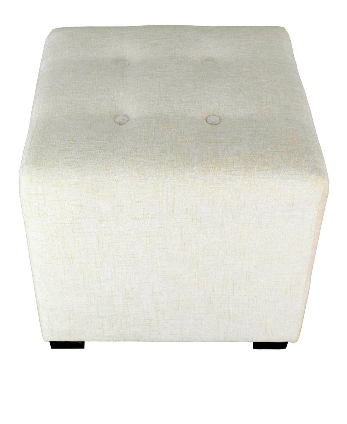 Black 4-Button Tufted Square Ottoman H33178