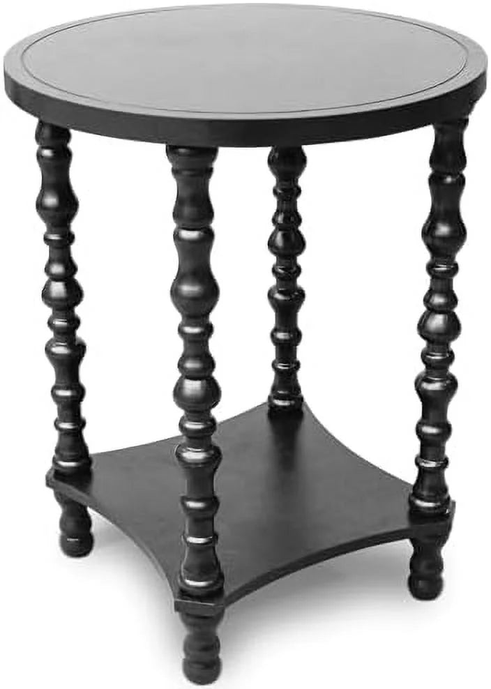 Grey Wood Round End Table Z344