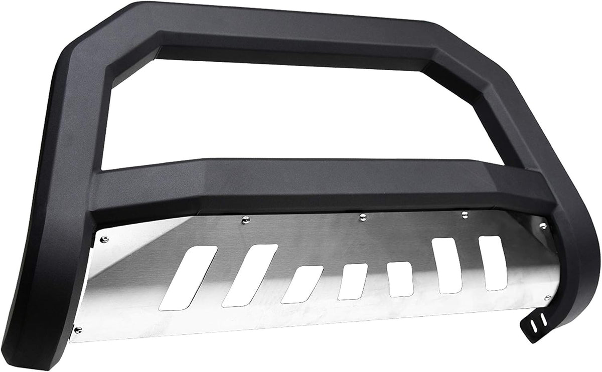 Matte Black Bull Bar with Aluminum Skid Plate I4048