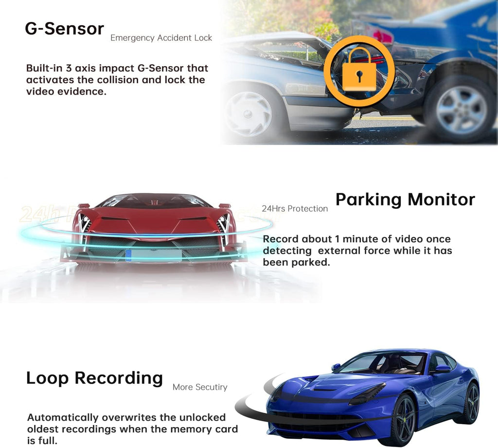 Car Dash Cam with Rear Cam Q773