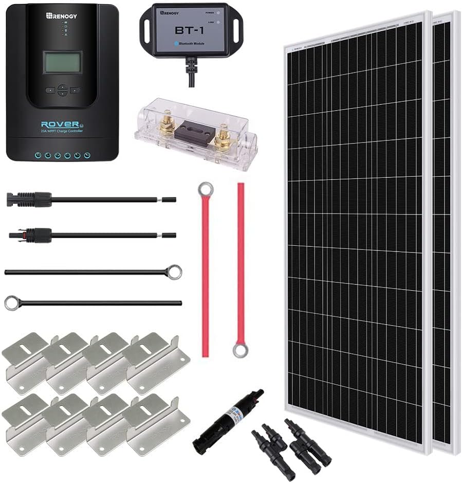 200 Watt 12 Volt Monocrystalline Solar Panel with 20A MPPT Charge Controller K24864