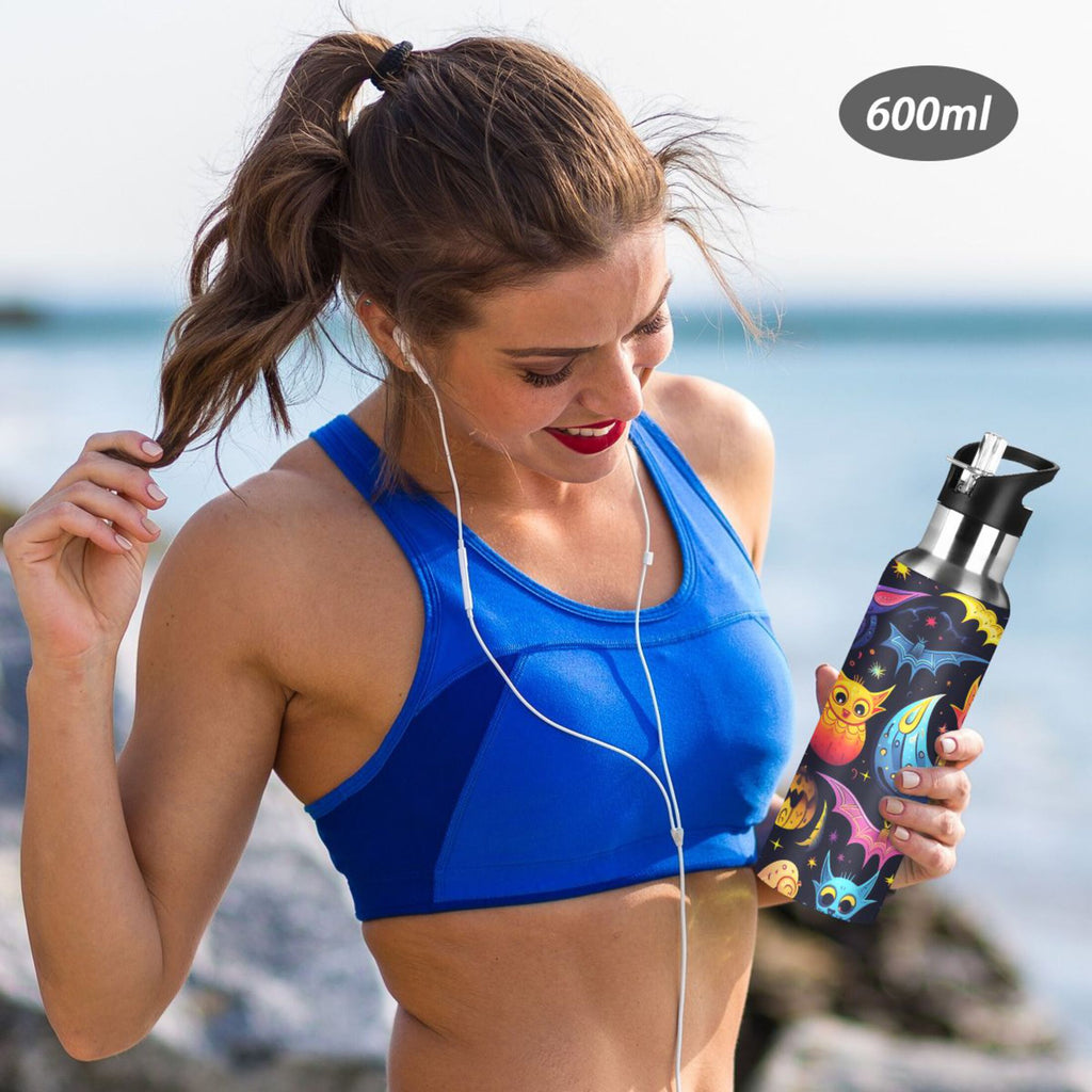 20 oz Insulated Stainless Steel Water Bottle with Straw Lid K732