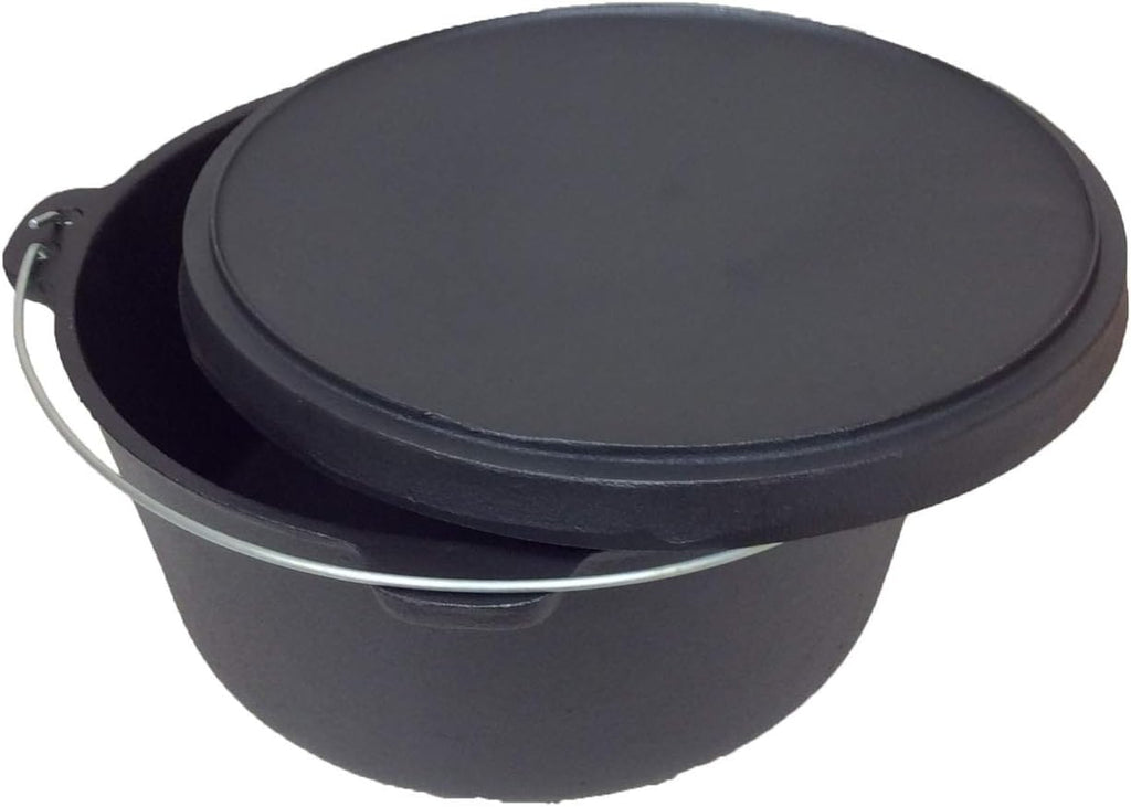 Pre-seasoned 16 Quart Cast Iron Dutch Oven with 3 legs and Lip Lid U258222