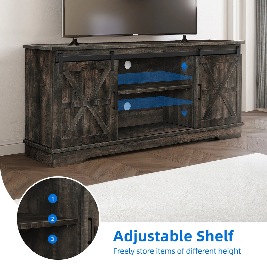 Farmhouse TV Stand with Barn Doors M78048