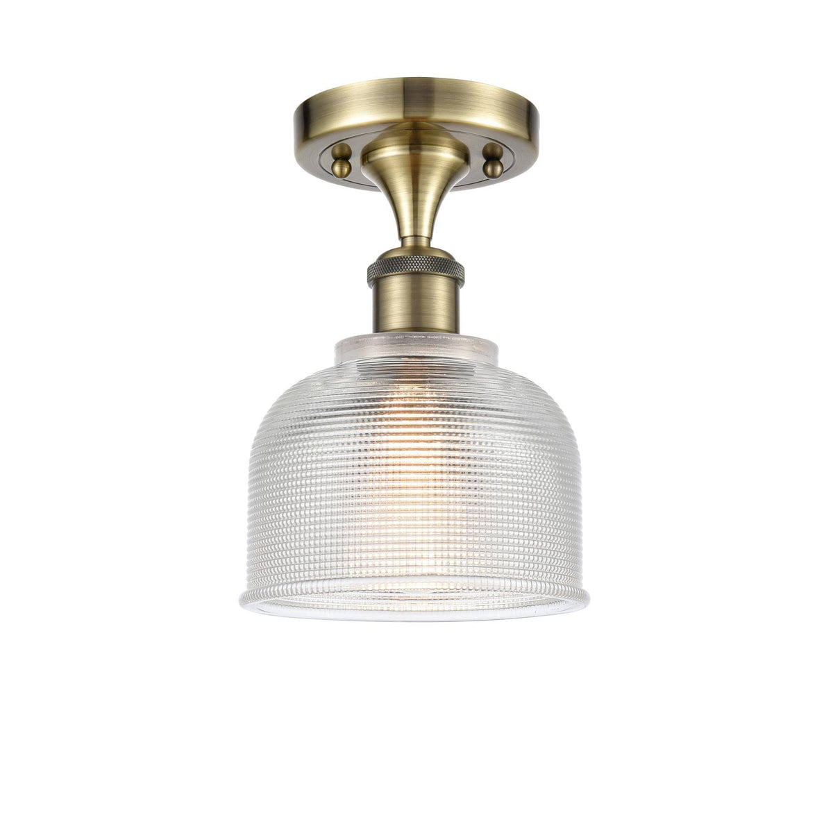 Antique Brass Semi-Flush Mount Light D348485