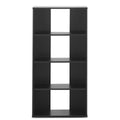 Black 4-Tier Bookcase with Adjustable Shelves A329