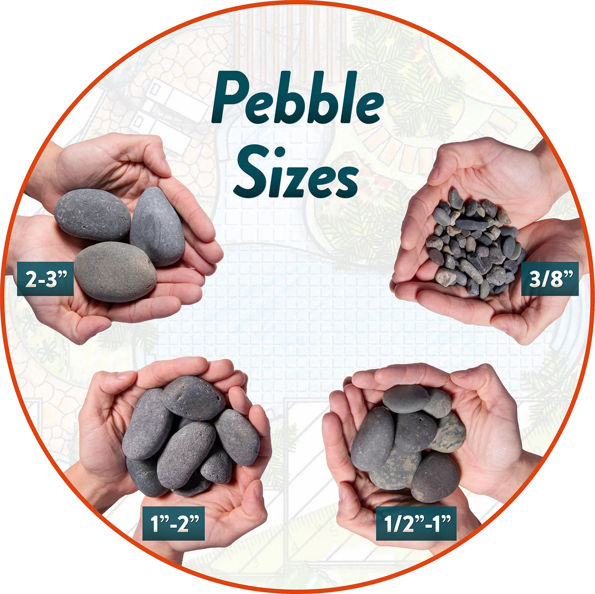 Round River Rock Landscape Stones 40 pounds H75913