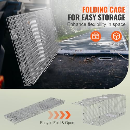 24" x 8" x 8" Galvanized Iron Folding Animal Trap D65286