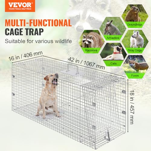 24" x 8" x 8" Galvanized Iron Folding Animal Trap D65286
