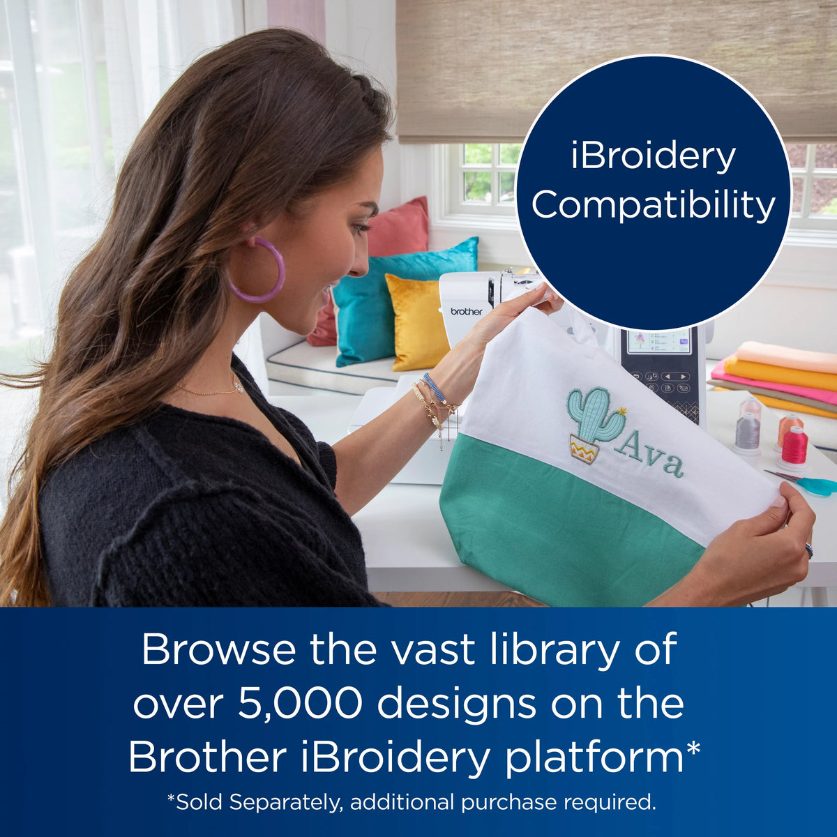 Computerized Sewing & Embroidery Machine with Built-in Designs & Wireless Connectivity L202