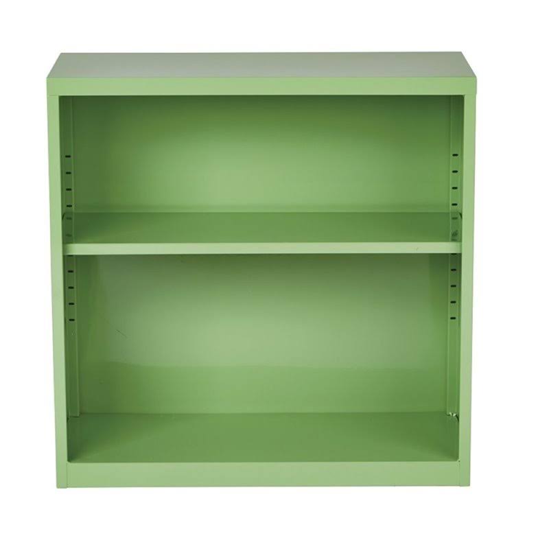 Green 2 Shelf Metal Bookcase G337