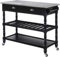 3-Tier Stainless Steel Kitchen Cart with Drawers I48975