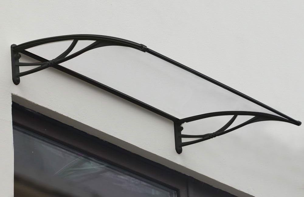Gray Polycarbonate Door/Window Awning, 47"W x 35"D K107282
