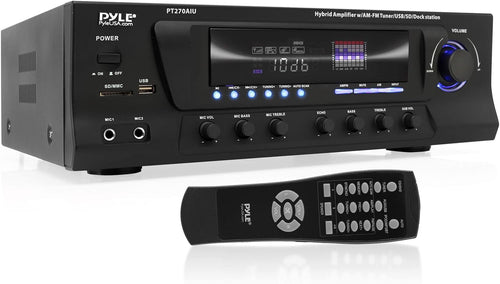 200W Stereo Receiver Amplifier with AM FM Tuner and 2 Microphone Input W8836