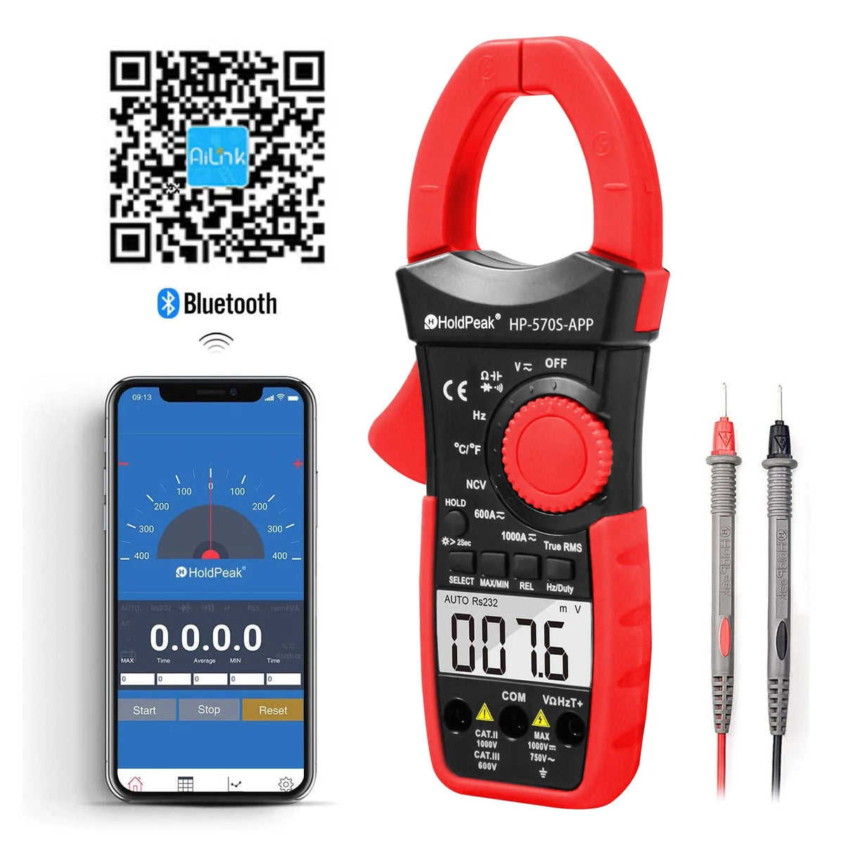 Digital Clamp Meter with APP Control AC/DC Tester 6000 counts P5293