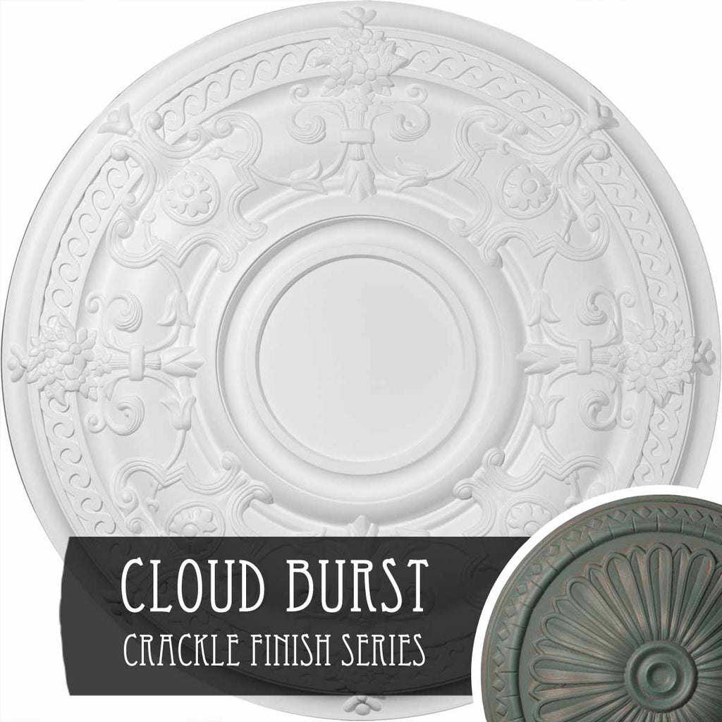 Dauphine Ceiling Medallion, Hand-Painted Cloud Burst Crackle T4944