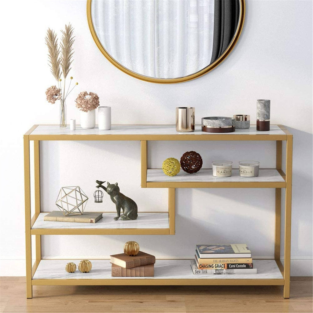 Gold-White 3-Tier Console Table X2147