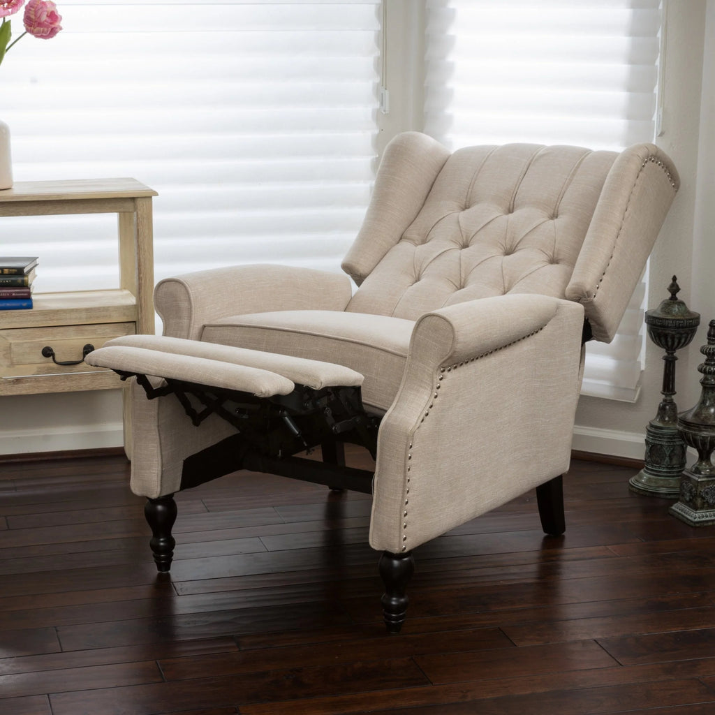 Button-tufted Reclining Club Chair T65729