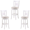 3 Piece Upholstered Solid Wood Swivel Bar Stool Set F67486