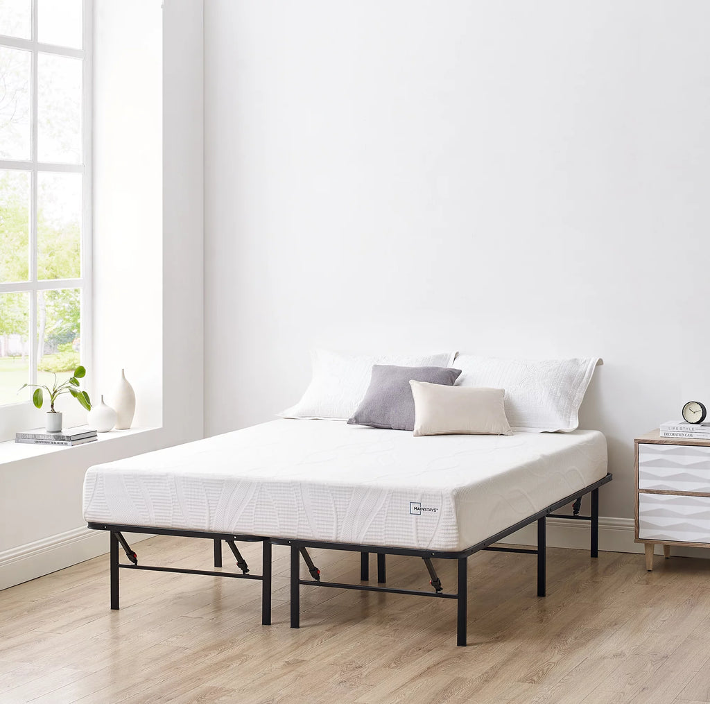 14 Convertible High Platform Metal Bed Frame, Twin/Full, Black Y8934