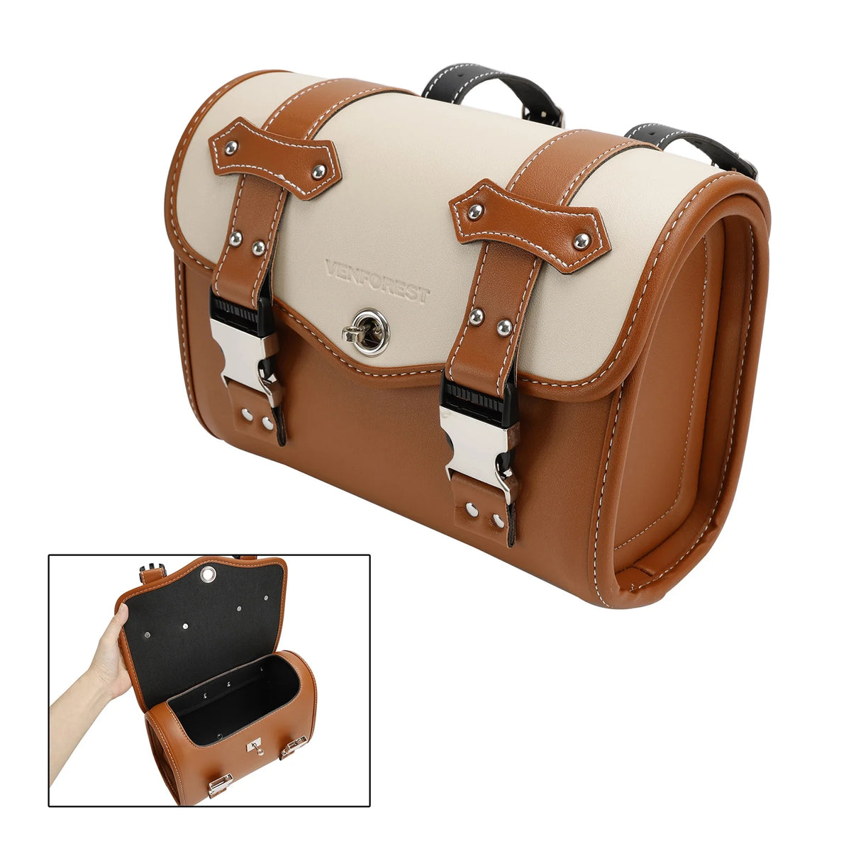 Brown Side Saddlebag Tool Bag Luggage Pouch Storage S60974