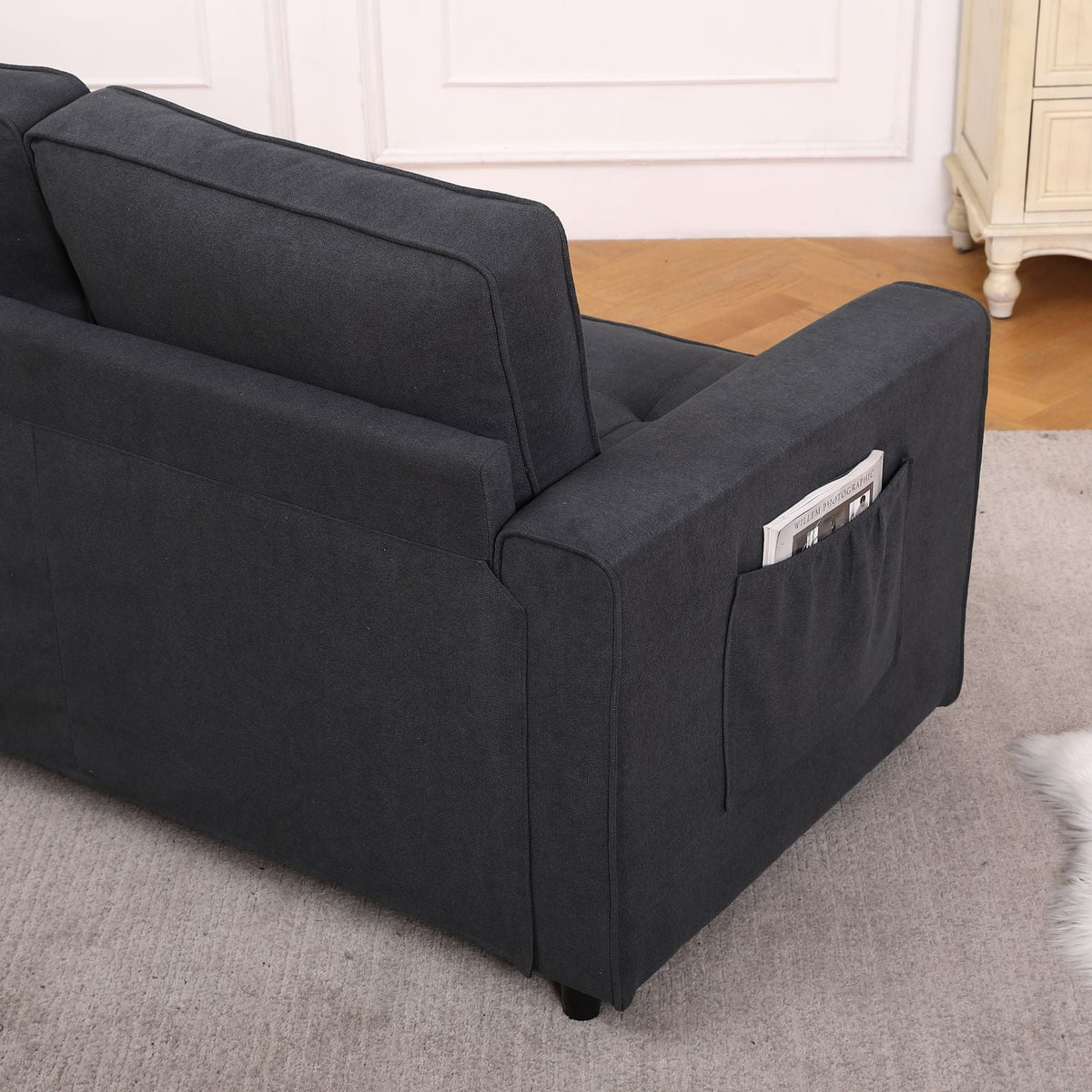 Fabric Sleeper Sofa 3-in-1 Pull Out Bed Folding Sofa R558