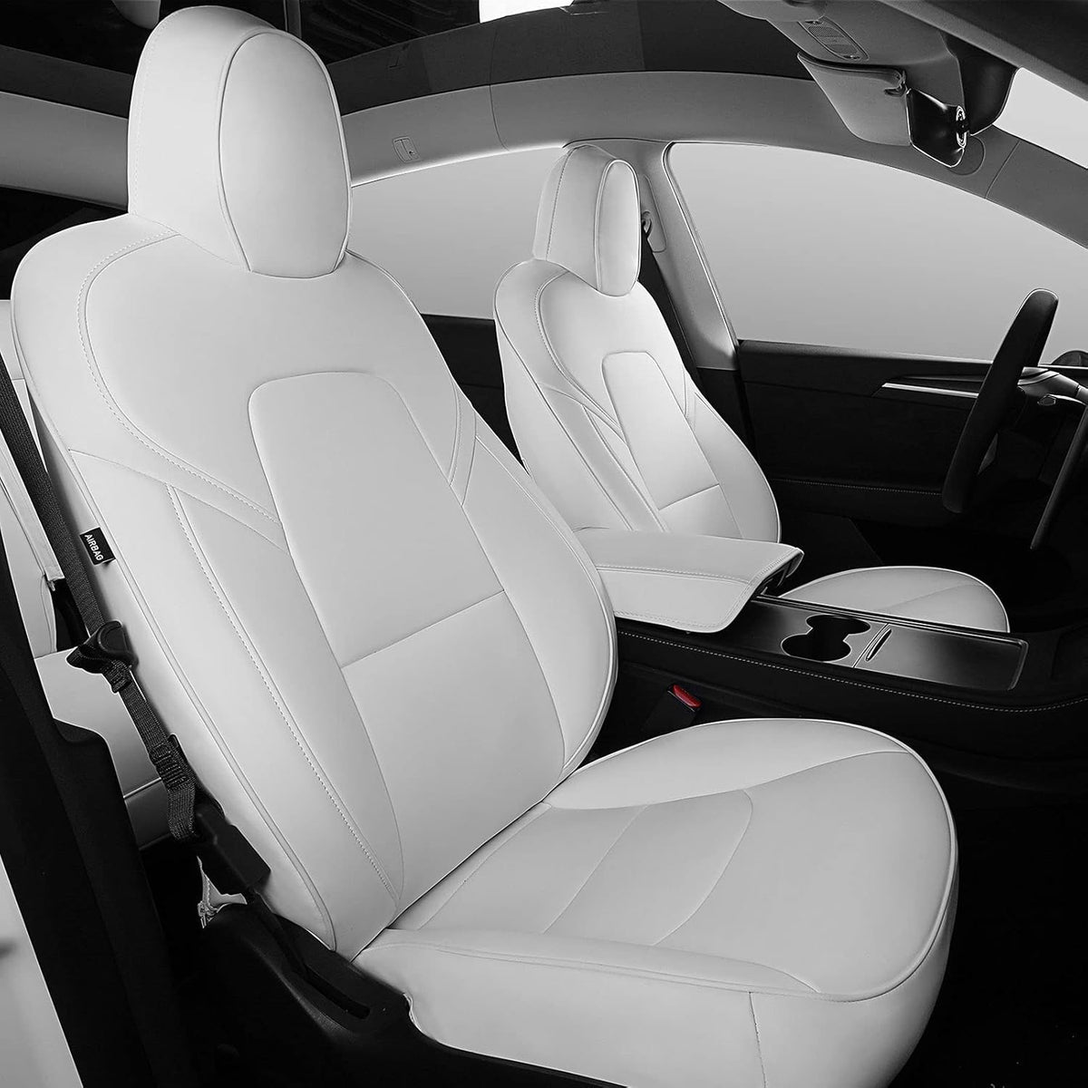White Nappa Leather Car Seat Cover M9217