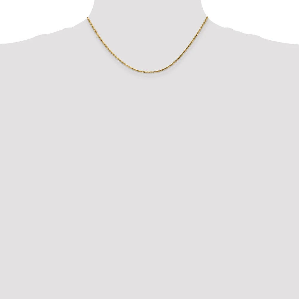 14kt Yellow Gold Diamond Cut Rope Chain with Lobster Clasp, 16 inch E8741