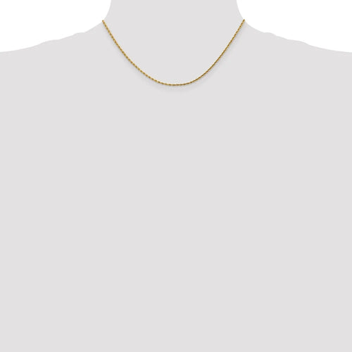 14kt Yellow Gold Diamond Cut Rope Chain with Lobster Clasp, 16 inch E8741