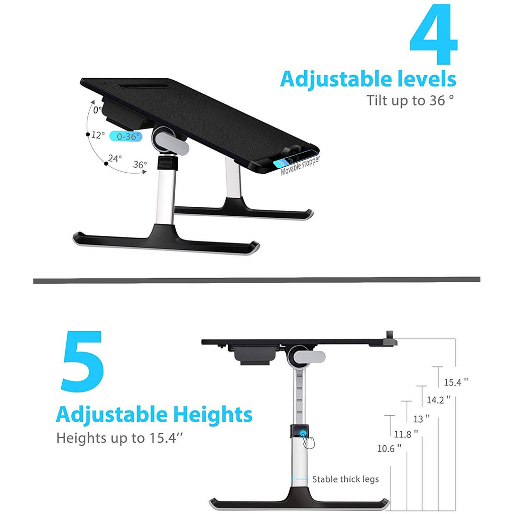 Adjustable Bed Desk Laptop Stand with Storage Drawer U39495