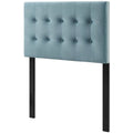 Light Blue Velvet Twin Size Tufted Headboard A117436