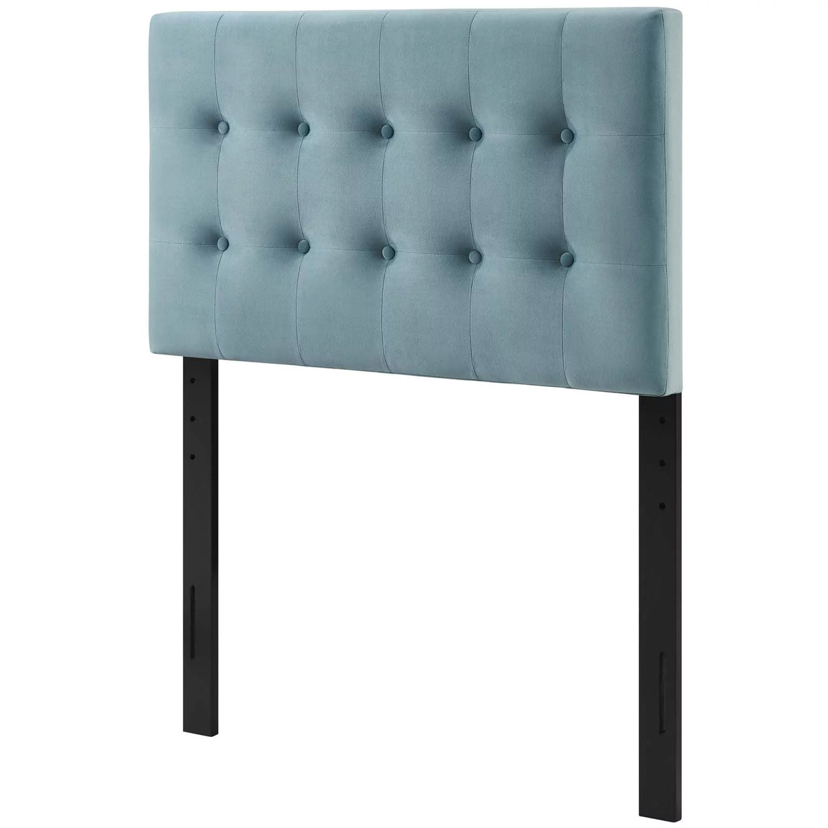 Light Blue Velvet Twin Size Tufted Headboard A117436