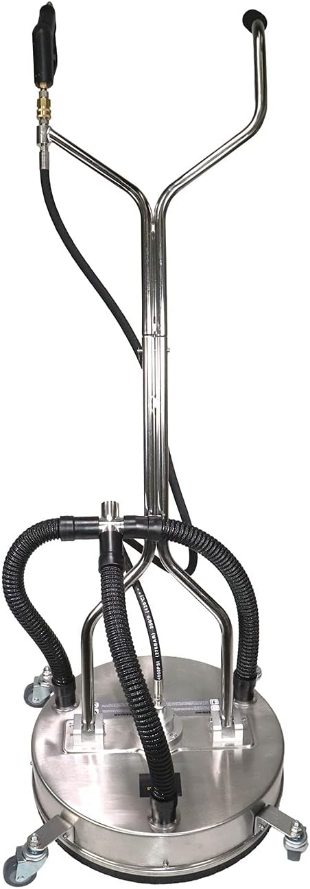 21" Stainless Steel Surface Cleaner with Vacuum Port, Wheels, and Wand Pressure Washer Attachment 4000 PSI B2502