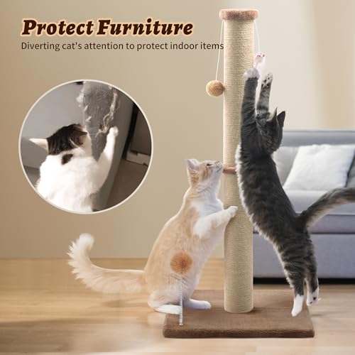 Gray 36 inch Cat Scratching Post with Sisal Rope D563