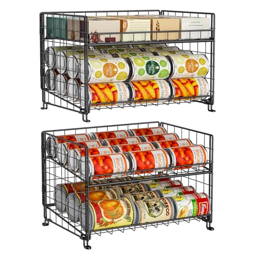 3 Pack Adjustable 2-Tier Can Rack Organizer T9496