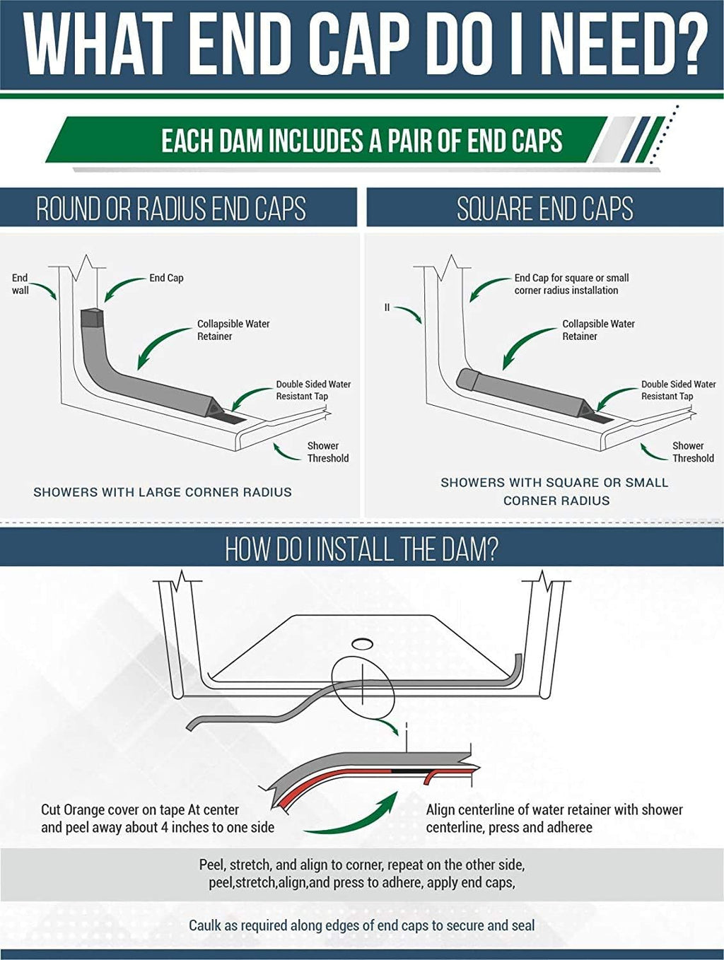 Collapsible Threshold Water Dam with End Caps 72 Inch Y100