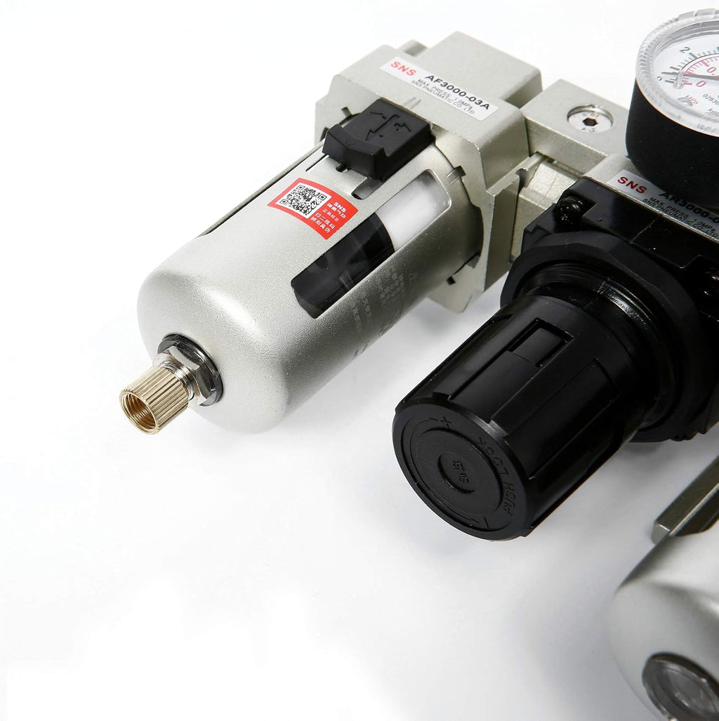 1/2 NPT Compressed Air Filter Regulator Lubricator with Gauge and Bracket K189