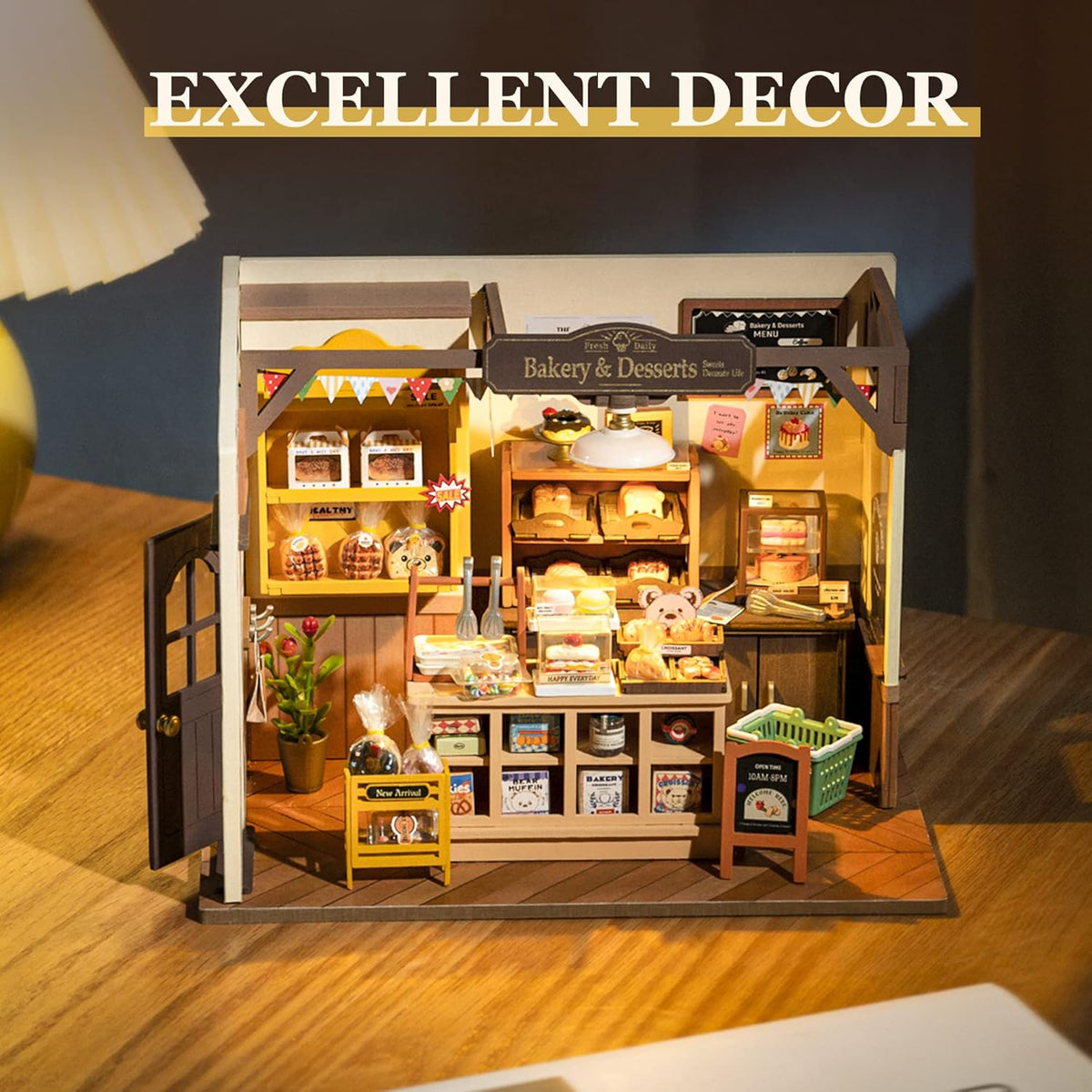 Miniature House Kit DIY Dollhouse with LED Light W586
