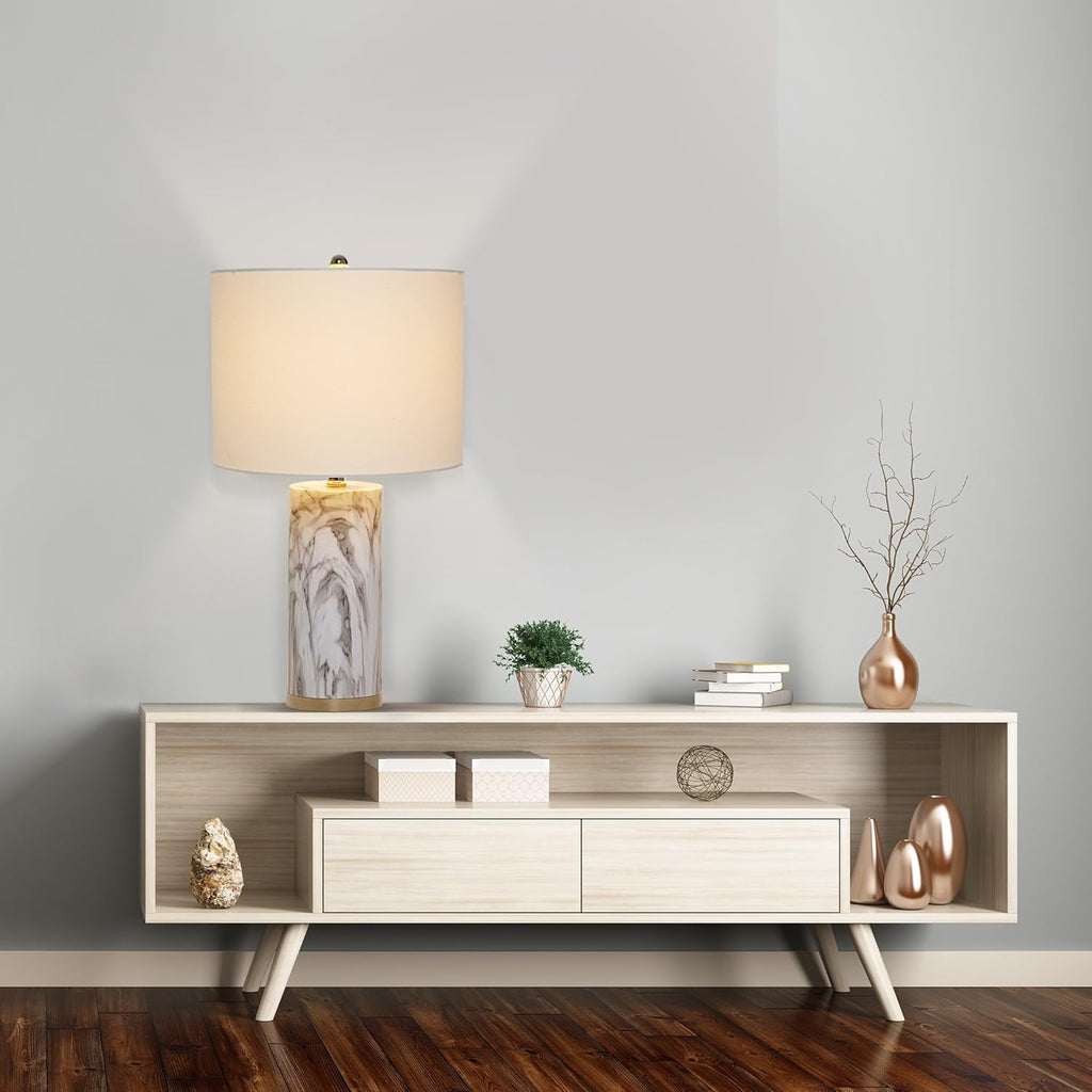 Modern Marble Table Lamp with Polished Nickel Accents Z7661