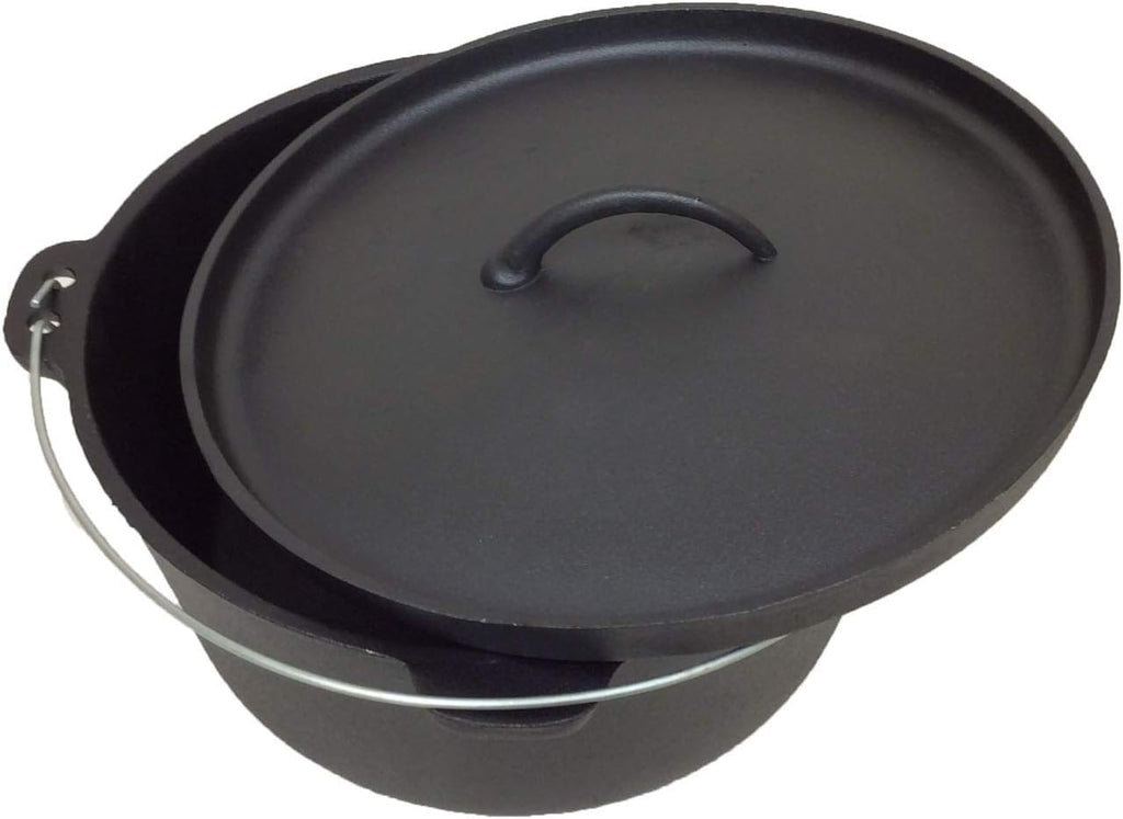 Pre-seasoned 16 Quart Cast Iron Dutch Oven with 3 legs and Lip Lid U258222