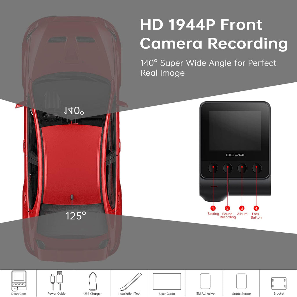 Car Dash Cam with Rear Cam Q773