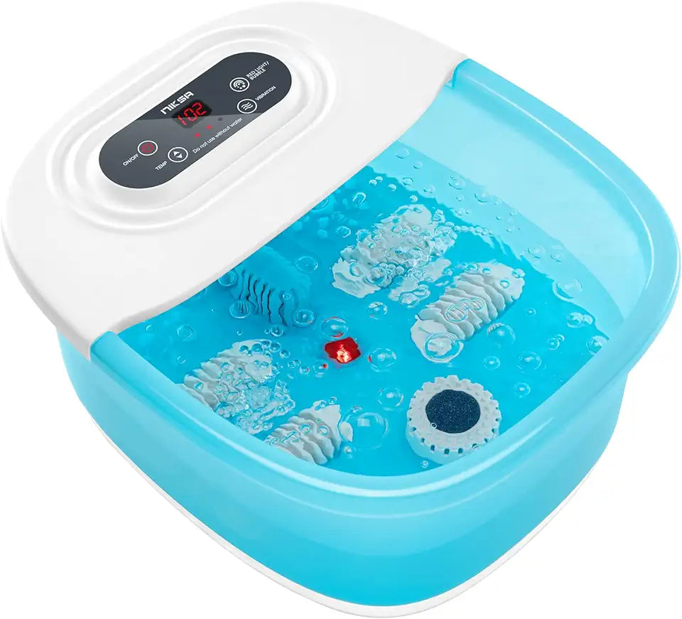 Foot Spa Bath Massager with Heat Bubbles Vibration and Red Light K703