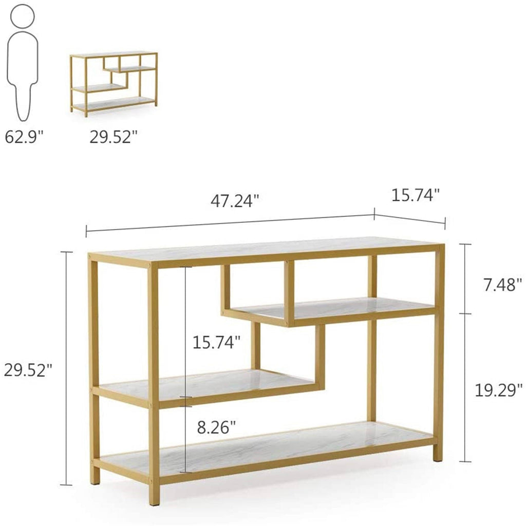 Gold-White 3-Tier Console Table X2147