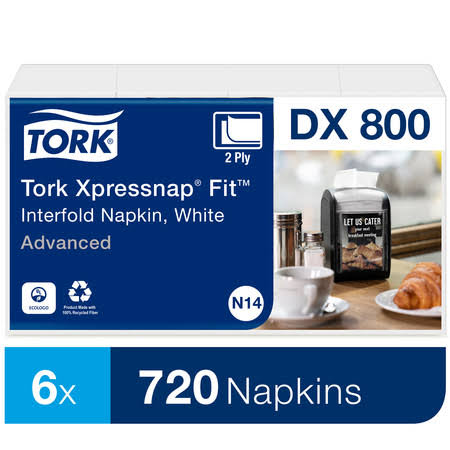 2-Ply White Interfold Dispenser Napkins, 120/Pack, 36 Packs/Carton B345
