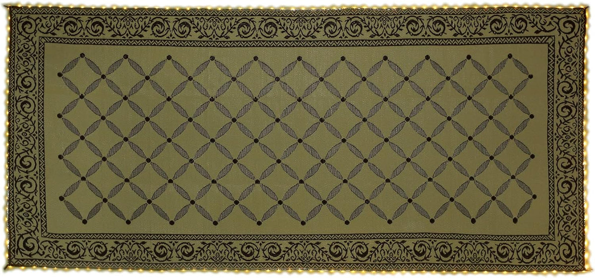 Brown Beige 8-Feet x 11-Feet Reversible Outdoor Mat X715