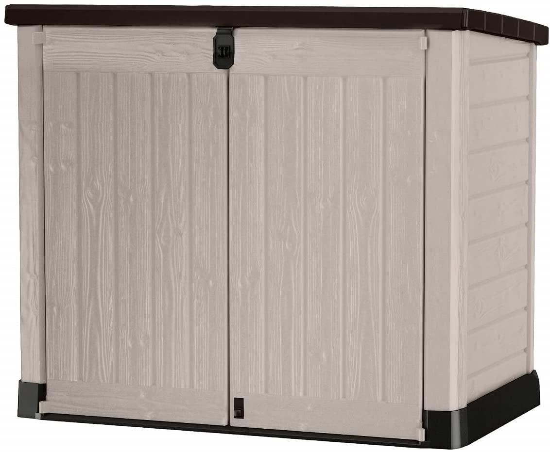 Beige/Brown Outdoor Storage Shed Q973934