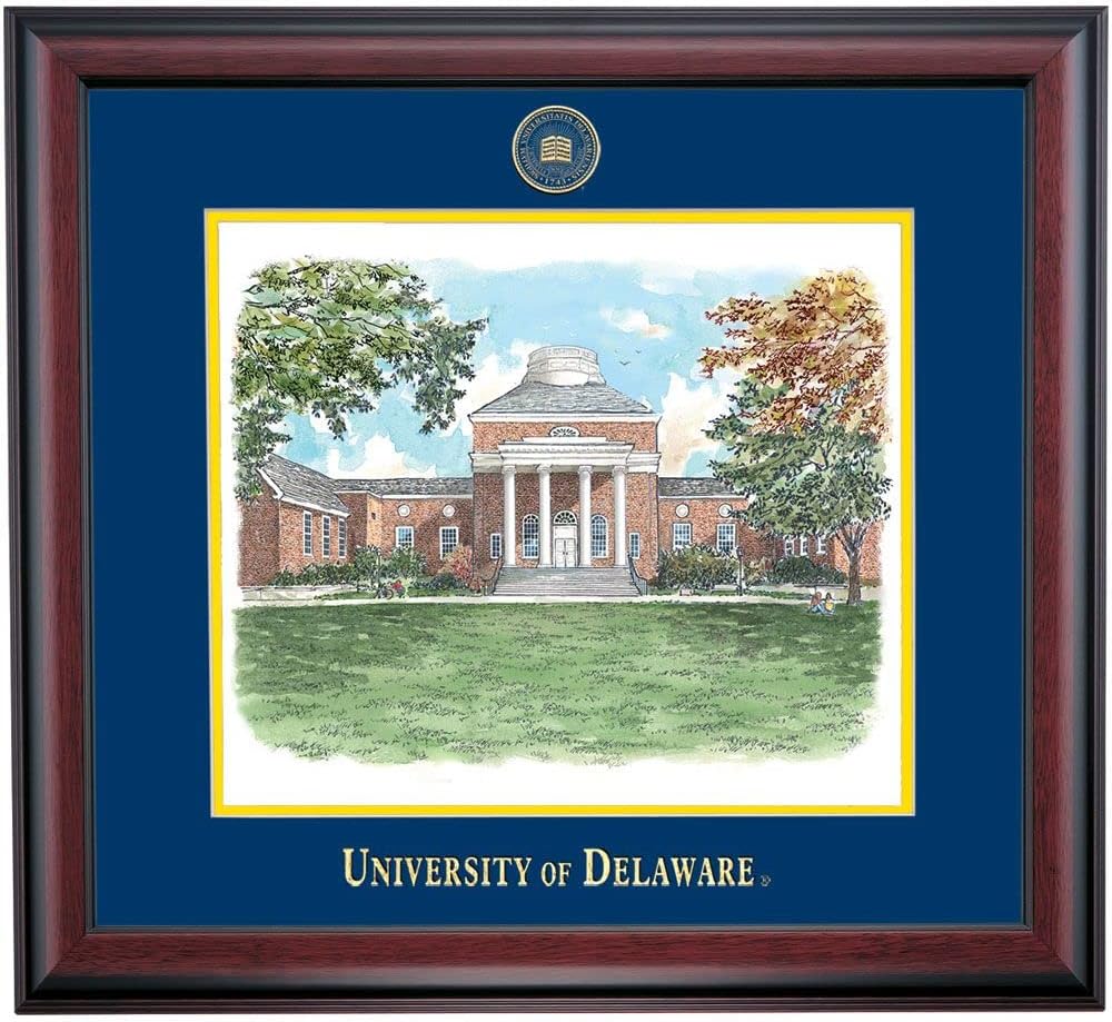 12 x 16 Diploma Frame with Navy Yellow Mat B6352
